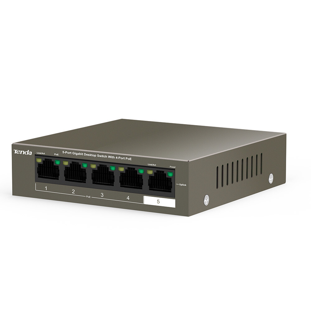 Tenda TEG1105P-4-63W – Switch PoE 5 Cổng Gigabit với 4 Cổng PoE