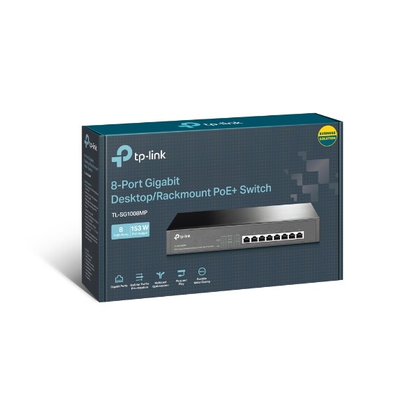 TP-Link TL-SG1008MP Switch Để Bàn/ Gắn Tường 8 Cổng Gigabit với 8 Cổng PoE+