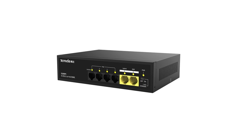 Tenda S106PC – Switch PoE 6 Cổng 100Mbps với 4 Cổng PoE